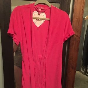 Pink Betsy Johnson robe.